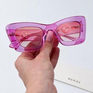 Gucci Women BRAND NEW Sunglasses Pink Gradient Violet Butterfly  GG1552S 003